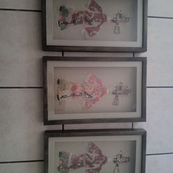 Vintage Chinese Pi Ying Xi Shadow Box Puppet Art Framed