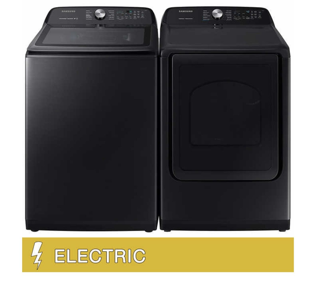 Samsung 5.0CuFt Top Load Washer with Super Speed and 7.4CuFt ELECTRIC