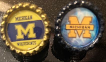 2 University of Michigan Wolverines Football Player Fan Nurse ID Badge Reels