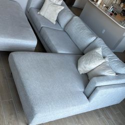 Living Spaces Sectional & Ottoman