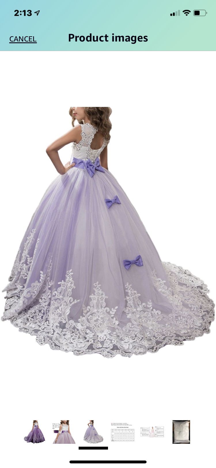 Size 6 Light Purple Flower Girl Dress 