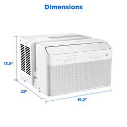 Midea 8,000 BTU DOE U-Shaped Smart Window Air Conditioner, for spaces up to 350 sq. ft.
