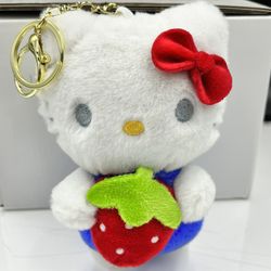 Hello Kitty  Strawberry Plush Keychain
