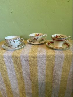 Vintage Teacups with Saucers Set of 3