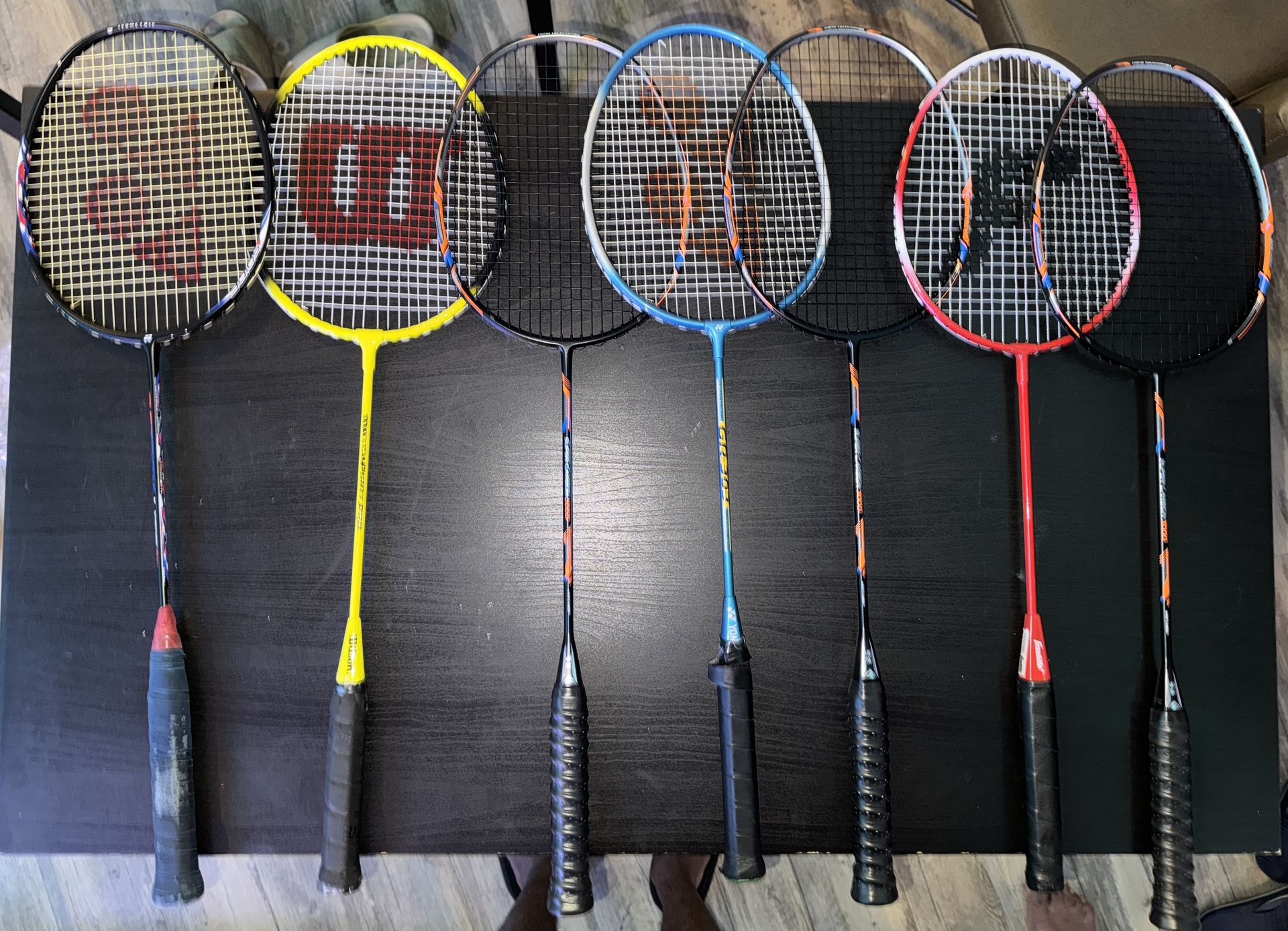 7 x Badminton rackets