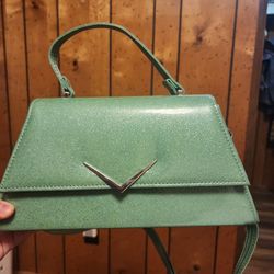 Rumbler Cadi Handbag in Mint Sparkle (with crossbody strap)