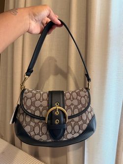 Coach Vintage Signature Jacquard Soho Shoulder Bag – Black