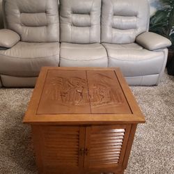 VINTAGE HARUMI CARVED CHINESE  TABLE 24"HX26"DX28"L

