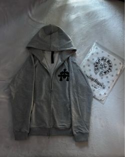 Chrome hearts grey hoodie large patch crosses