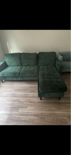 Green 2 piece pull apart couch