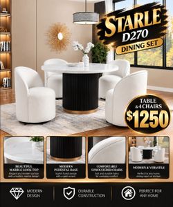 Round Dining Set Table & 4 Chairs New in Box