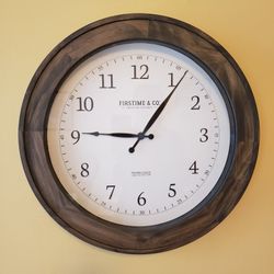 Large Wood-Tone Framed Clock

