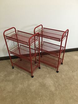 3-Tier Rolling Storage Carts (2 carts)