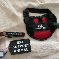 Emotional Support Vest, Collar, Tag For Small Dog