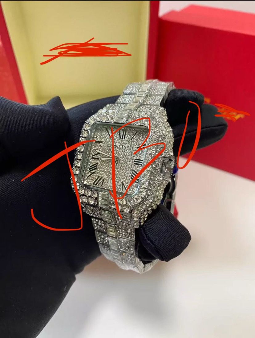 “Custom” Bussdown Squareface Moissanite Watch