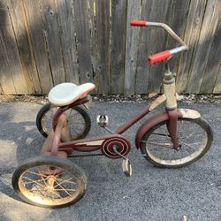 Large Vintage Chain Driven Western Flyer Kids Tricycle