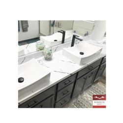 Vanity Countertop Of Granite, Quartz, Quartzite, Marble, Ceramic, Etc.