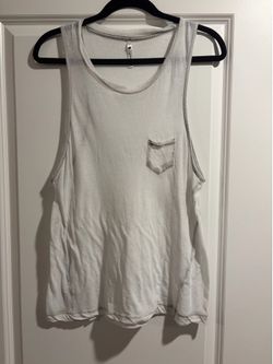 Sheer Grey tank top with pocket detail
