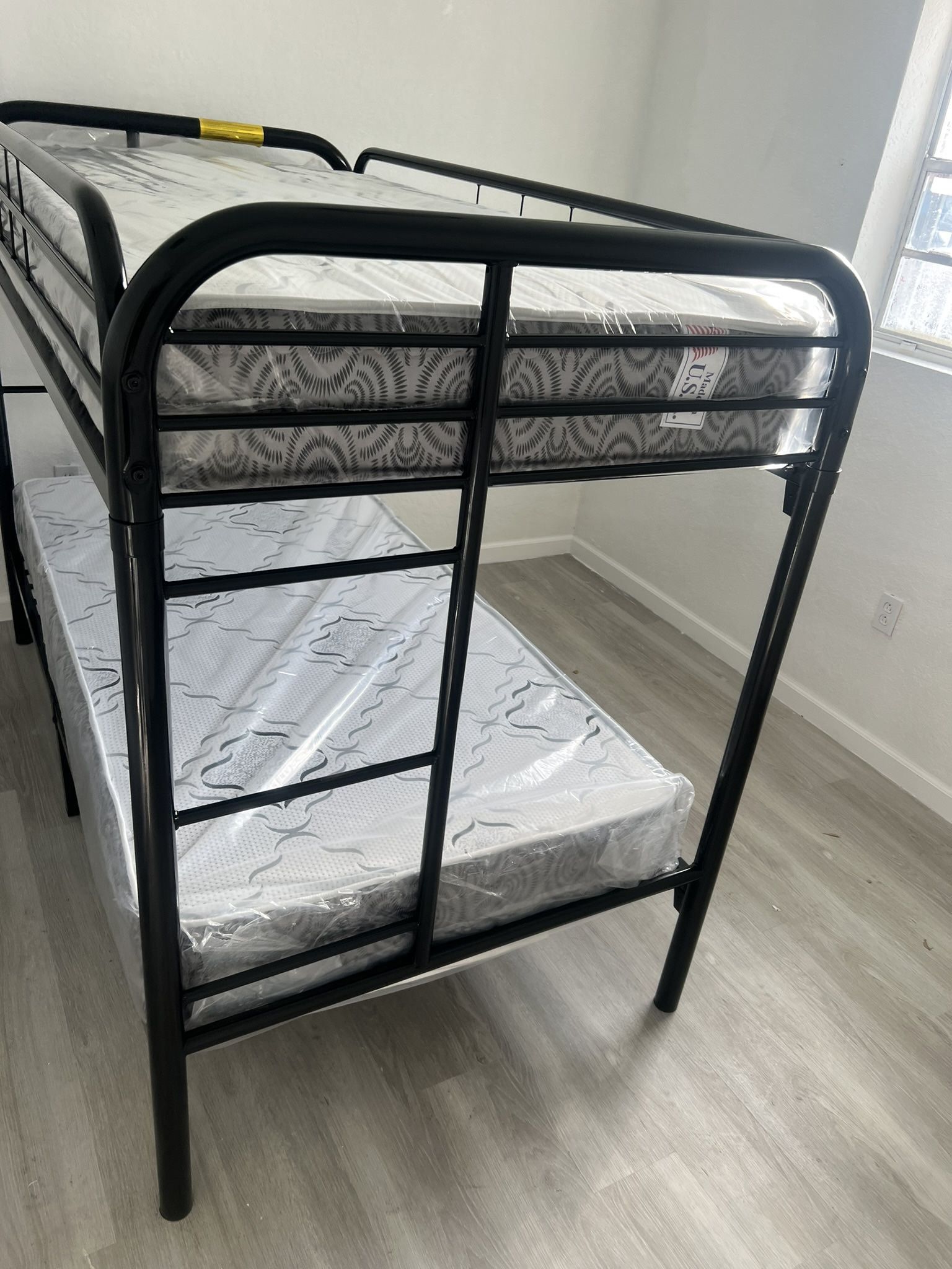 Twin Over Twin. bunk beds frame and free delivery in box with the mattress and