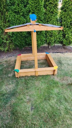 Wooden Sandbox (Built But New) With Cover