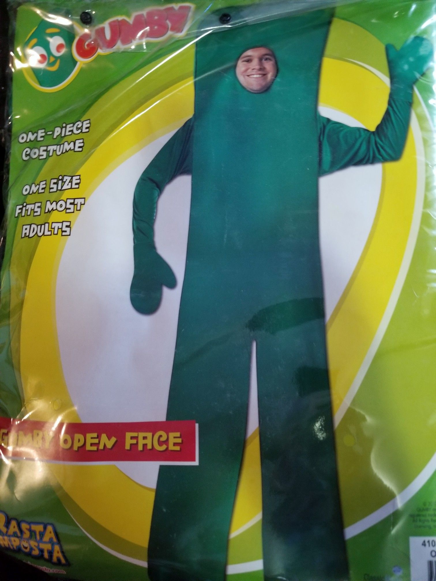 Brand New Gumby Adult Costume One Size Fits Most