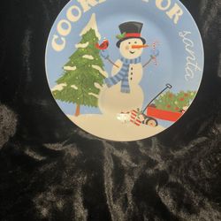 NWT Royal Norfolk 8” Blue Plate Cookies For Santa