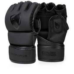 Liberlupus MMA Gloves for Men & Women, Kickboxing Gloves with Open Palms, Boxing Gloves for Punching Bag, Sparring, Muay Thai, MMA

