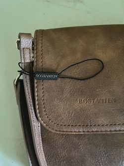 Bostanten Brown Leather Crossbody Phone Bag