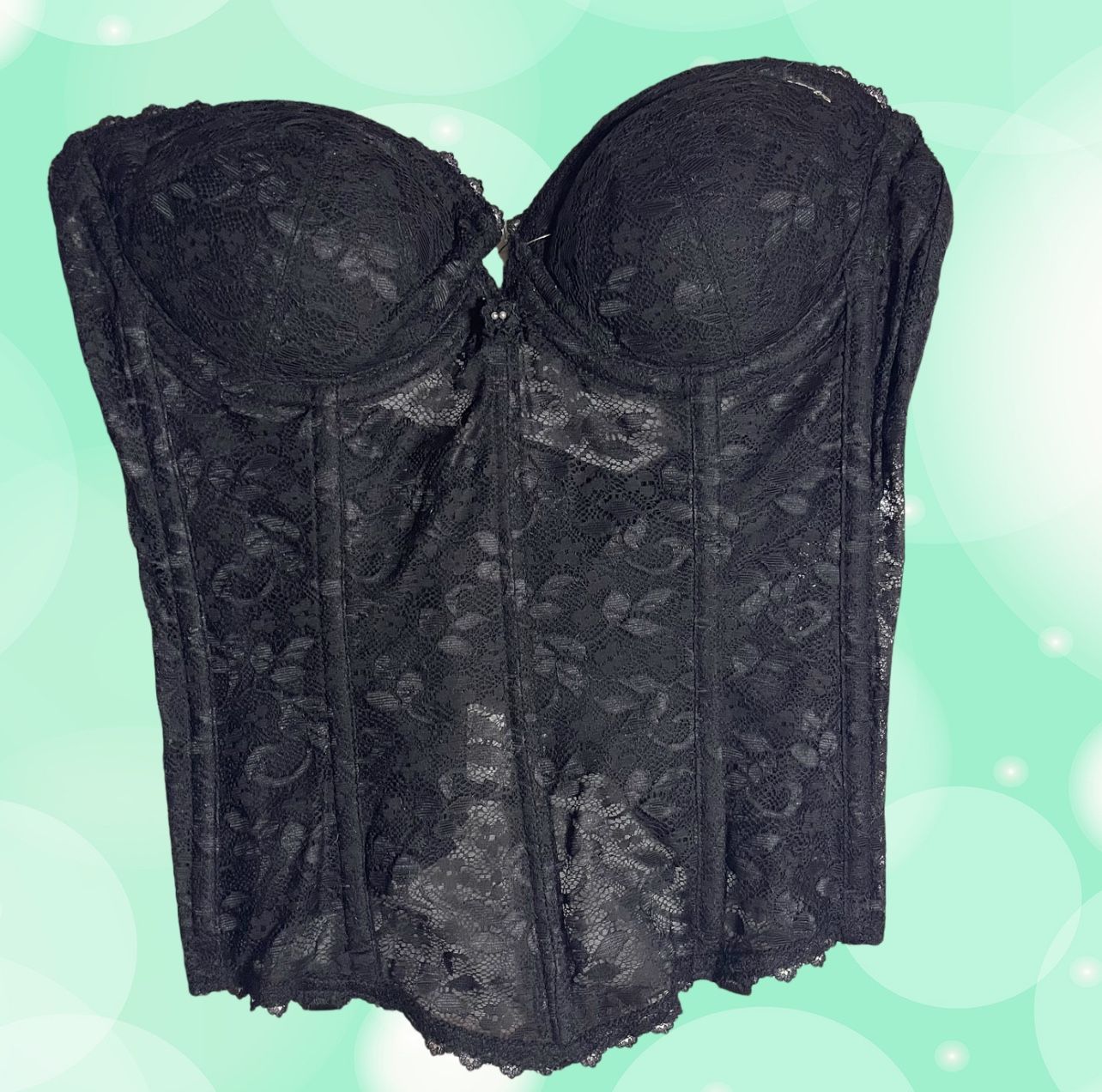 Carnival 32C Black Lace Y2K Coquette Corset Top