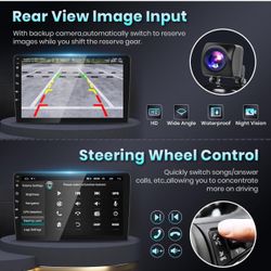 10.1" 2.5D HD Touch Screen Bluetooth Car Radio with CarPlay Android Auto, 4