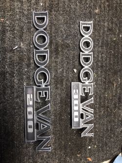 Dodge van metal badges