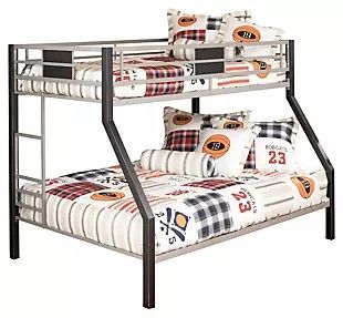 Metal bunk bed, twin over full