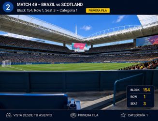 2. Brazil vs Scotland (Miami) Título: ⚽ Brasil vs Escocia - Primera Fila Cat 1 - Hard Rock Stadium Miami - Neymar