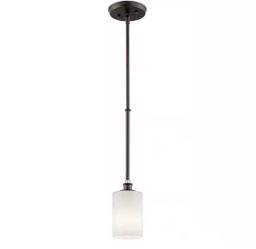 Kichler Joelson Mini Pendant Light Bronze Etched Glass