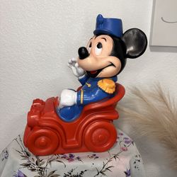 Vintage 1977 Walt Disney Productions Mickey Mouse Piggy Bank Flawed