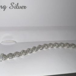 Sterling Silver 1/2 CT F. W. Diamond Bracelet |NEW|Diamond Swirl Tennis Bracelet