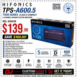 Hifonics Thor Series 5 Channel Compact PowerSports Speaker System Amplifier TPS-A600.5 🚨 Payment Options Available 🚨 No Credit Needed 🚨