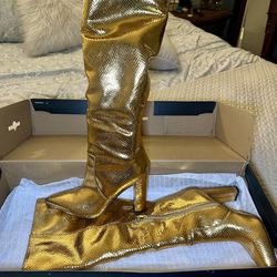 Marc Fisher Gold Boots