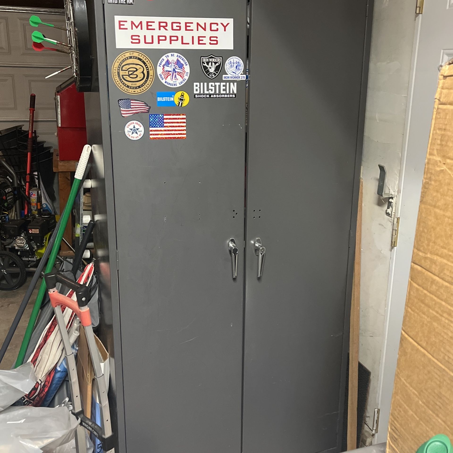 Tall Metal Double Door Cabinet