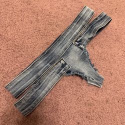 New small denim micro shorts festival boho outfit lingerie country panty