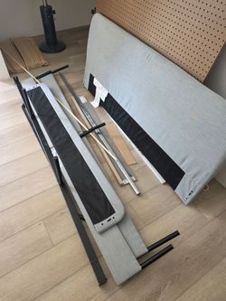 Ikea SLATTUM gray queen bed