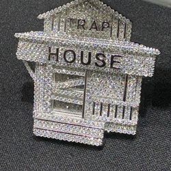 Trap House Pendant 3.88C.T Moissanite SS S925 VS. D