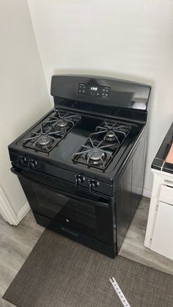 Black Gas Range Stove with Oven