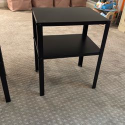 Two Black Metal Night Stands