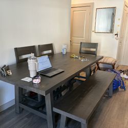 Large Dark Wood Dining table | Living Spaces 