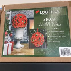 LCG Florals 2 Pack Poinsettia Balls