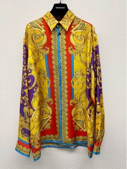 Versace Men’s Heritage Printed Silk Shirt, Authentic, New with Tags, Size 52