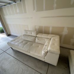 White Leather Couch Sectional L Shaped Free 