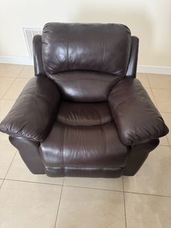 Dark Brown Leather Recliner Chair