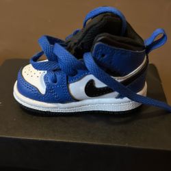Jordan 1 MID (TD) royal blue black and white
